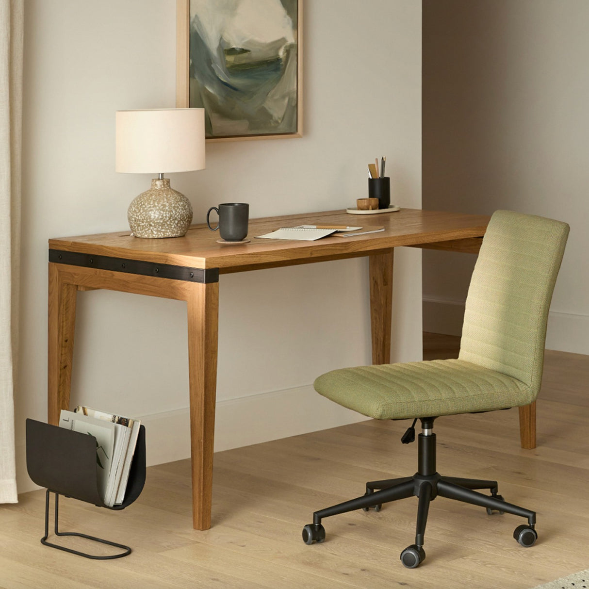 54" Wide Solid Wood Desk (Oak) - Pull Up A Couch