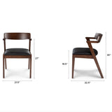 Genuine Leather Dining Chair (Black/Walnut) - Pull Up A Couch