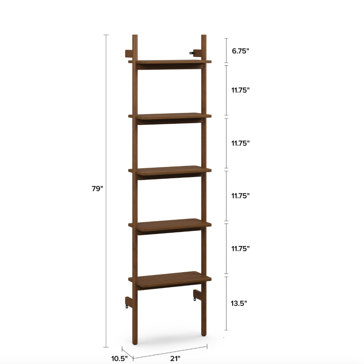 21" Wide Modular Shelving Unit (Walnut) - Pull Up A Couch
