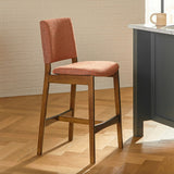 MCM-Style Counter Stool (Walnut/Rosehip Orange) - Pull Up A Couch