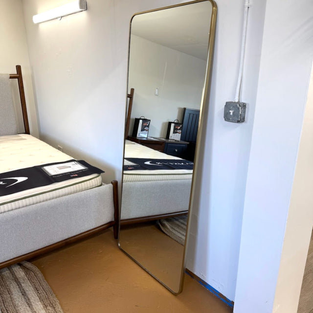 Rectangular Floor Mirror (Brass) - Pull Up A Couch