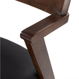 Genuine Leather Dining Chair (Black/Walnut) - Pull Up A Couch