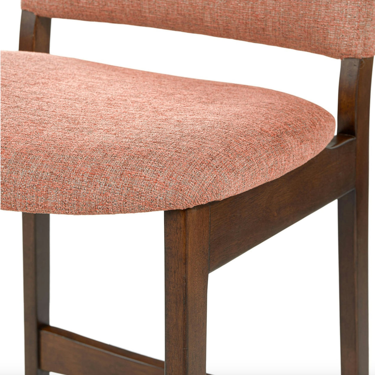MCM-Style Counter Stool (Walnut/Rosehip Orange) - Pull Up A Couch
