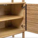 33" Wide Shelving Unit w/ Storage (Natural Oak) - Pull Up A Couch