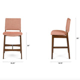 MCM-Style Counter Stool (Walnut/Rosehip Orange) - Pull Up A Couch