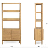 33" Wide Shelving Unit w/ Storage (Natural Oak) - Pull Up A Couch