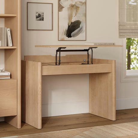 44" Wide White Oak Desk (Adjustable Height) - Pull Up A Couch