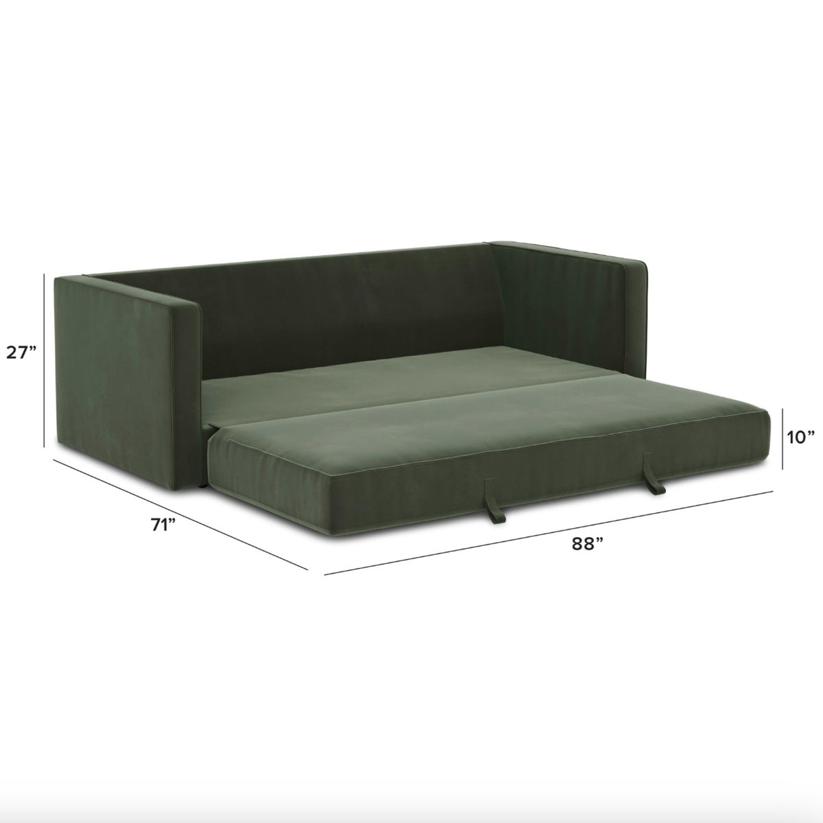 Velvet Sven Sofa Bed (Pacific Green)