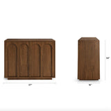 Article 37-inch walnut MCM cabinet with storage, featuring sleek design and multiple compartments for organization.