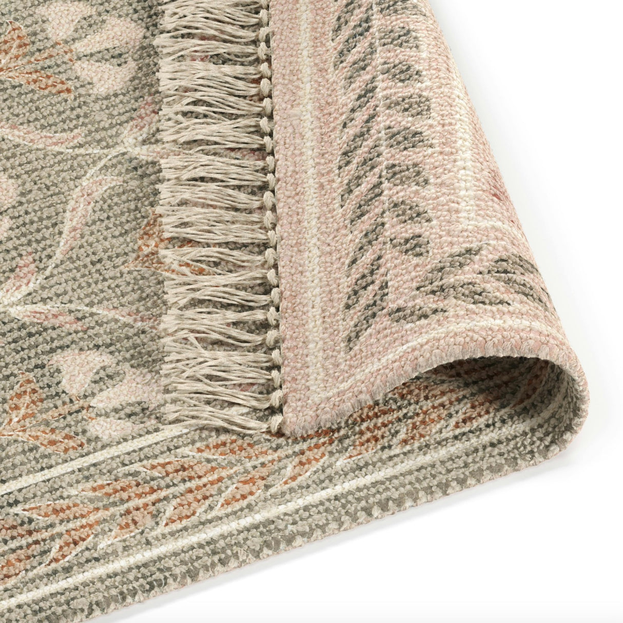9' x 12' Reversible Area Rug (Olive Green/Beige)