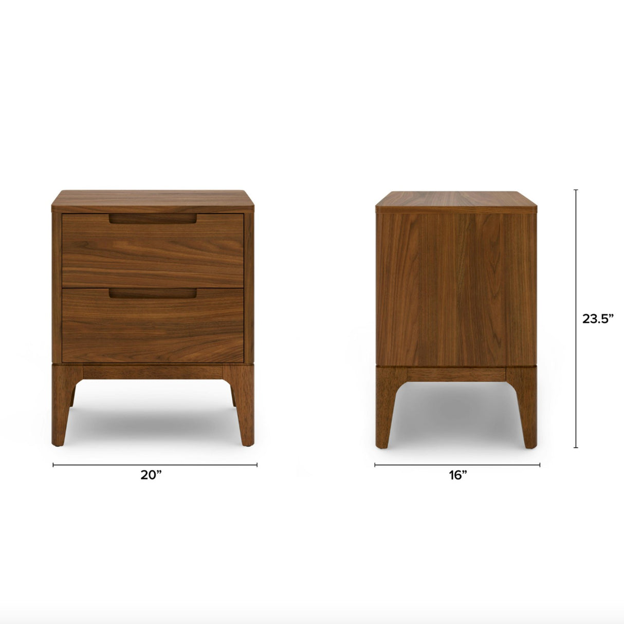 2-Drawer MCM Nighstand (Walnut)