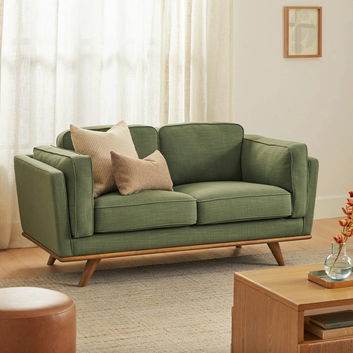 2-Cushion MCM Loveseat (Olio Green)