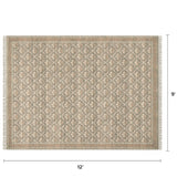 9' x 12' Reversible Area Rug (Olive Green/Beige)