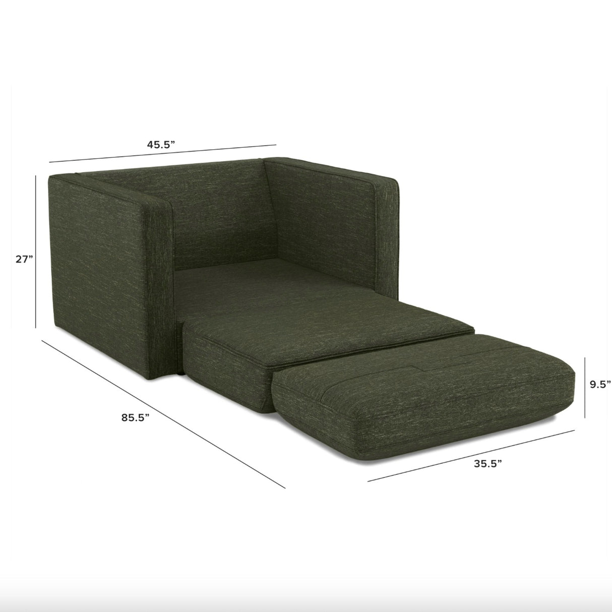 Tufted Sleeper Chair (Fir Green)