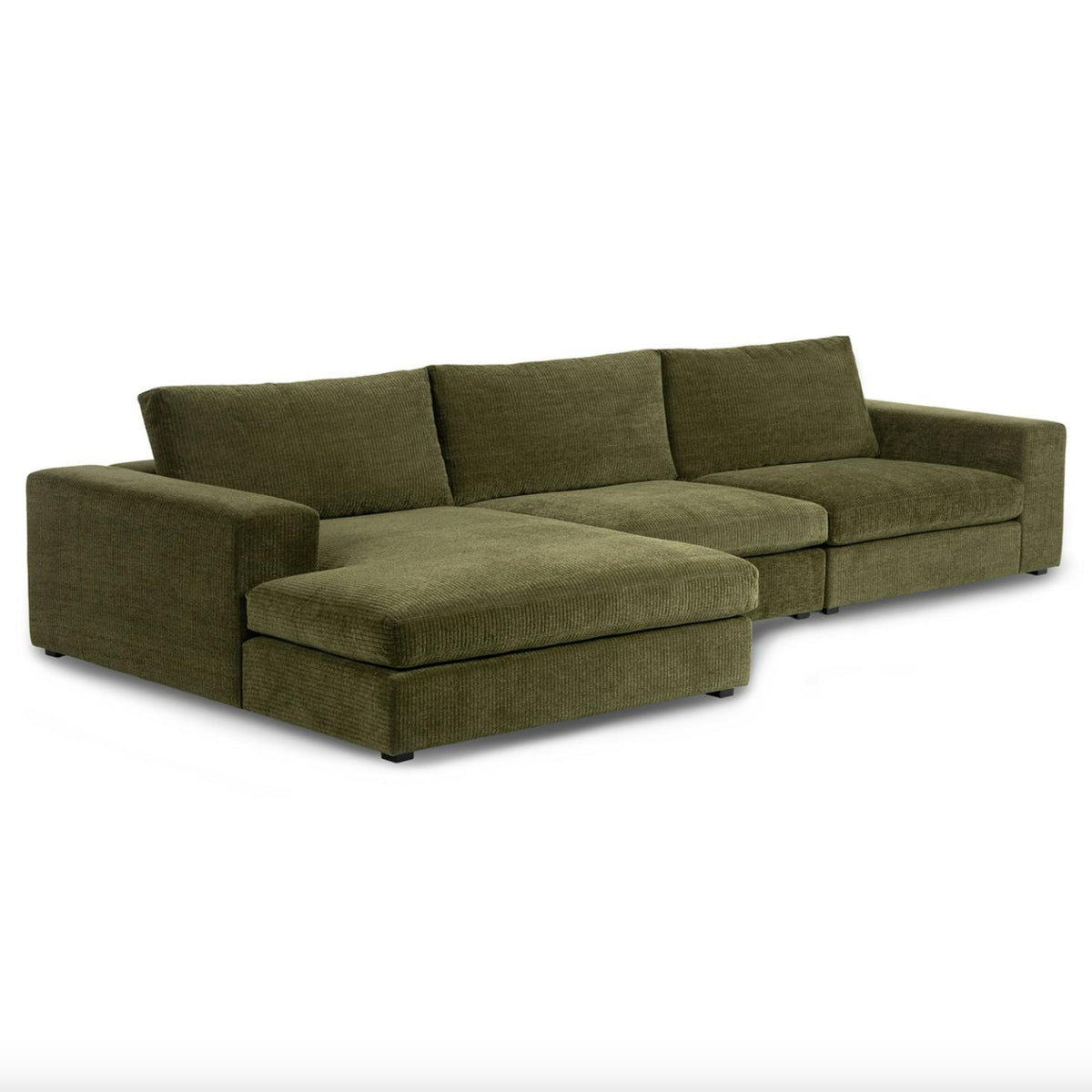 3pc Modular Sectional w/ Chaise (Cypress Green)