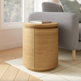 MCM-Style Storage Side Table (Natural Oak)