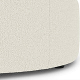 MCM-Style Round Ottoman (Ivory Wool Bouclé)