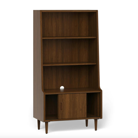 Walnut MCM Bookcase w/ Storage