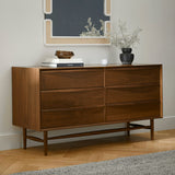 6-Drawer Double Dresser (Walnut)