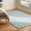 Medium-pile pearl blue rug by Article, 5' x 8' size, featuring soft textured surface and modern design.