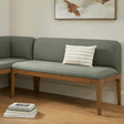 Welsh Green Armless Dining Banquette by Article, showcasing a modern upholstered dining chair with clean lines and plush seating.