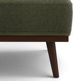 Felted green MCM-style square Ottoman by Article, showcasing soft felt material and modern design.