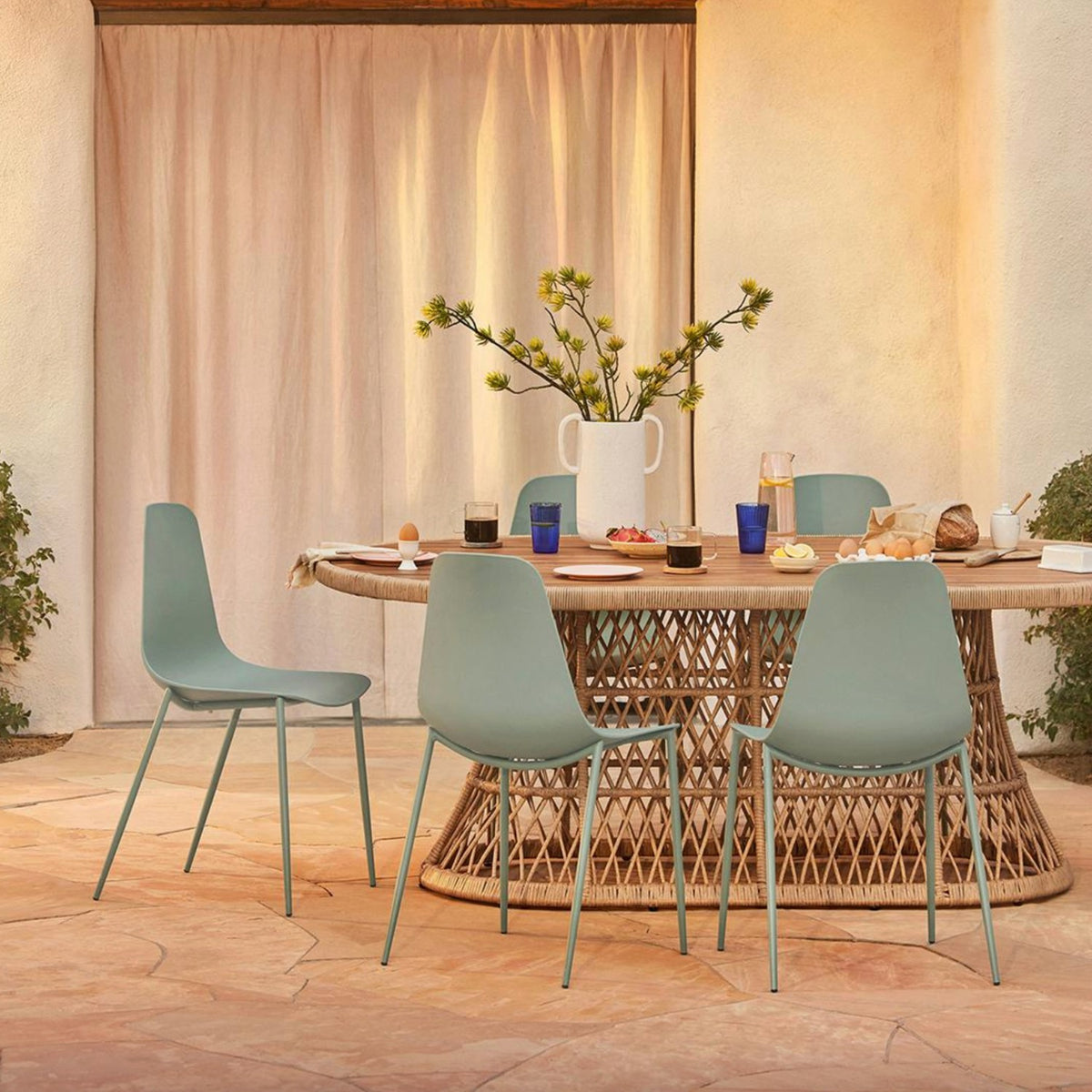 MCM-Style Dining Chair (Aloe Green)