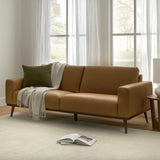 84" MCM Genuine Leather Sofa (Charme Tan)