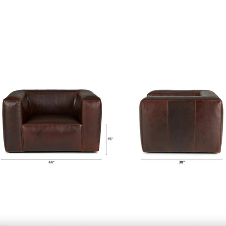 Genuine Leather Swivel Chair (Indiana Brown)