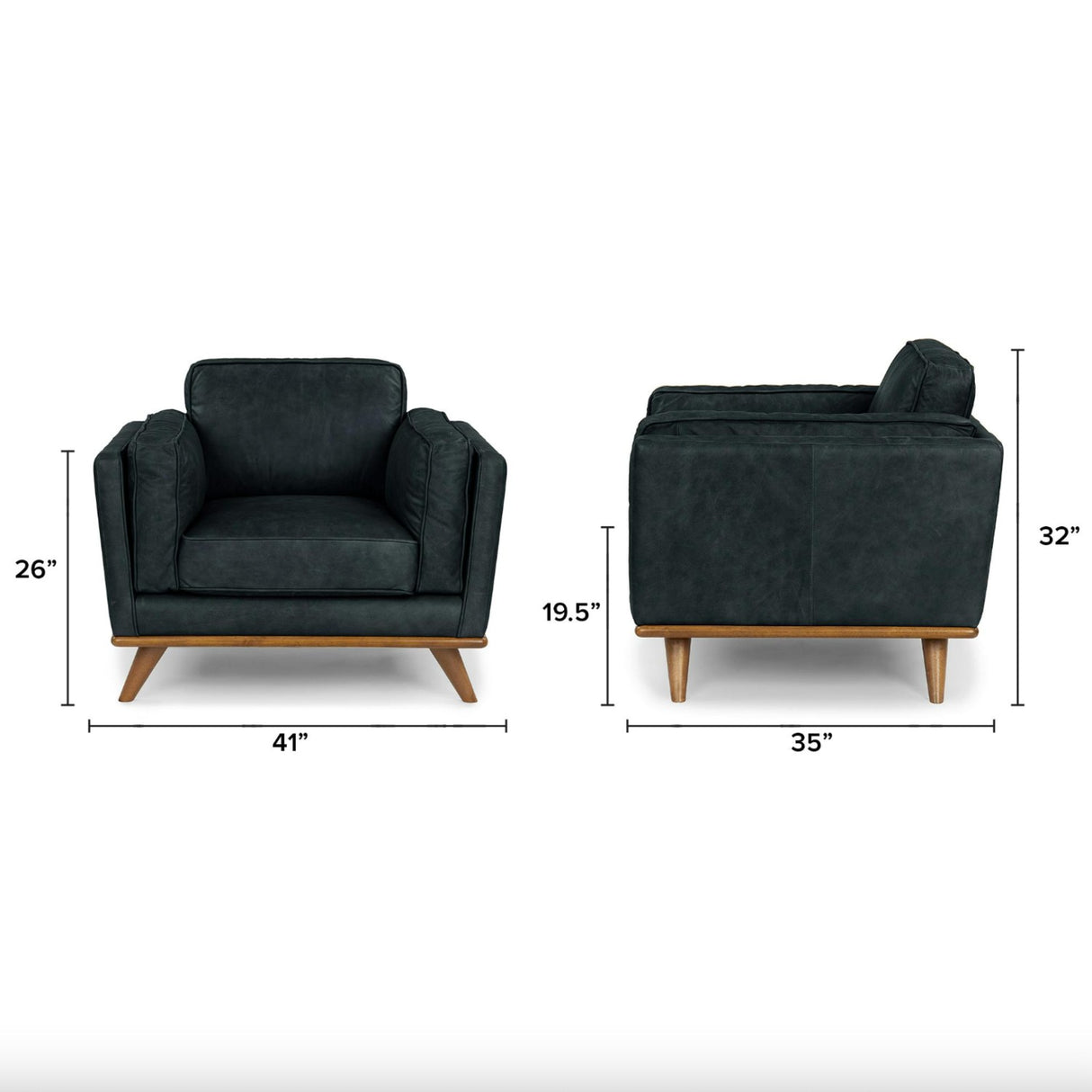 Black Leather MCM-Style Chair