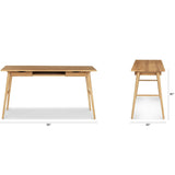 55" MCM Desk w/ Storage (Oak)