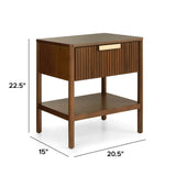 MCM-Style Nightstand w/ Storage (Walnut)