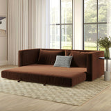88" Velvet Sofa Bed (Plush Pacific Brown)