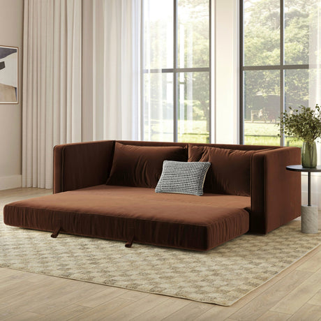 88" Velvet Sofa Bed (Plush Pacific Brown)