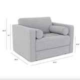 Tufted Sleeper Chair (Stone Gray)