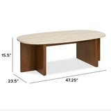 47" Travertine Coffee Table (Walnut)