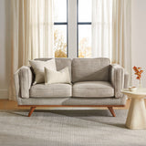 66.5" MCM Loveseat (Rain Cloud Gray/Honey Oak)