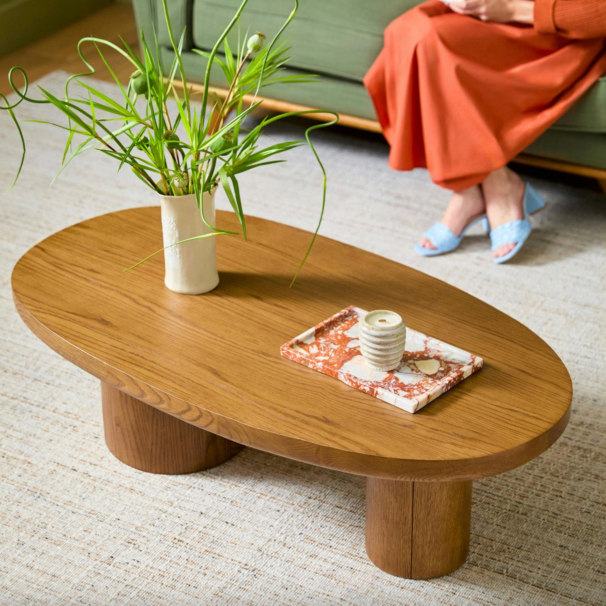 Smoked Oak MCM-Style Coffee Table