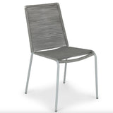 Stackable MCM dining chair in Heathered Gray by Article, featuring a sleek mid-century modern design with a cushioned seat and wooden legs.