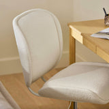 MCM-Style Office Chair (Ivory Bouclé)