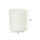 16" Round Ottoman (Ivory Bouclé)