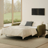 Article 80-inch MCM sofa bed in Napa Moss fabric, modern sleeper sofa with clean lines and plush cushions.