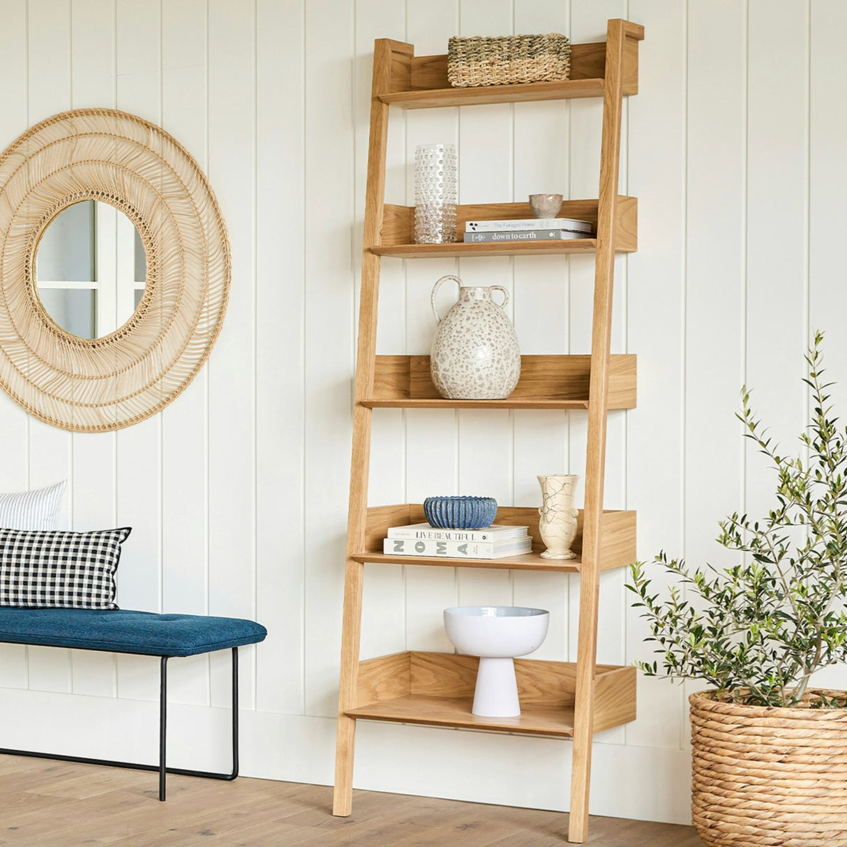 Narrow Shelving Unit (Natural Oak)