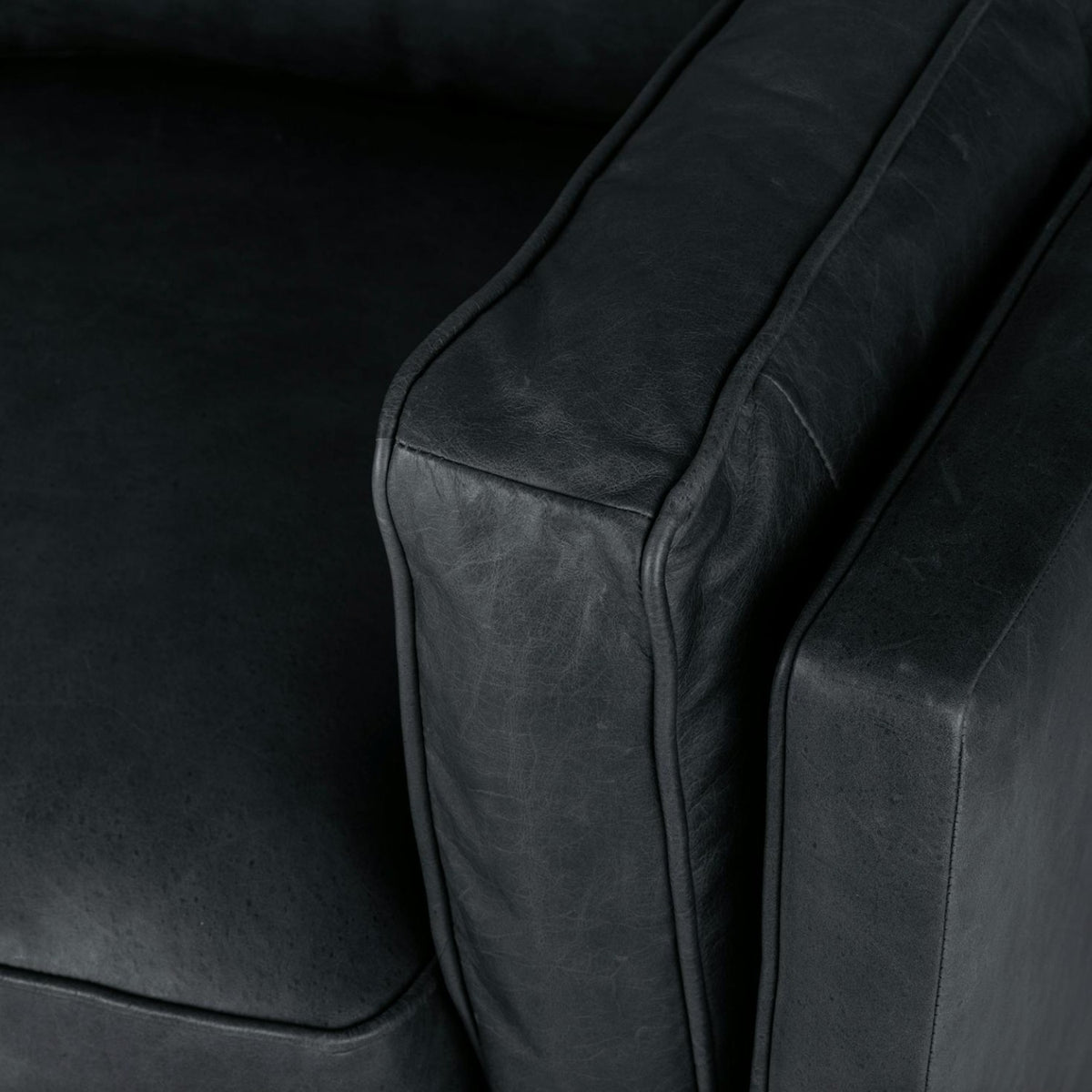 Genuine Leather MCM Sofa (Charme Black)