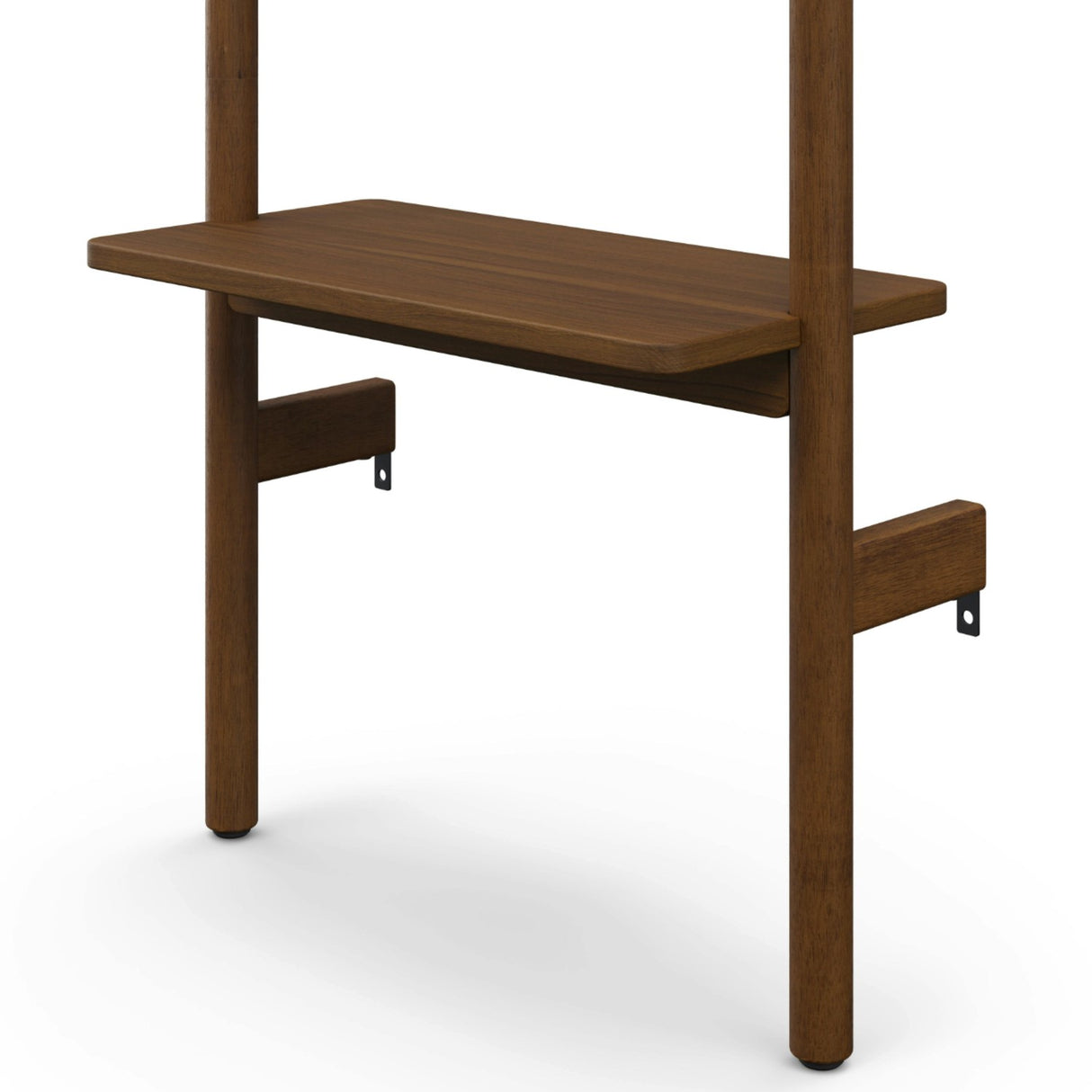Walnut 21-inch wide modular shelving unit by Article, showcasing a modern bookcase with open shelves and clean lines.