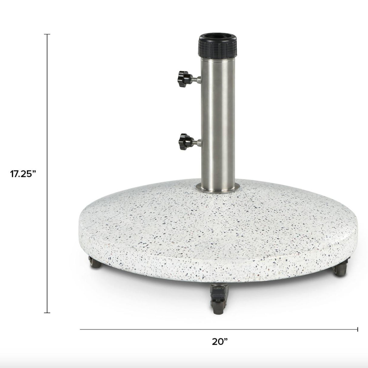 Wheeled Umbrella Base (White Terazzo)