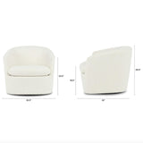 MCM-Style Swivel Chair (Ivory Bouclé)