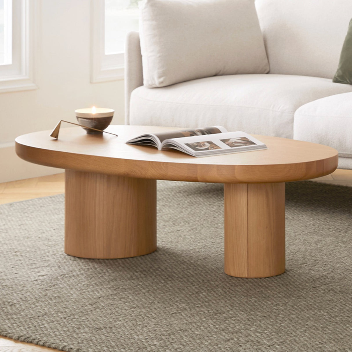 46" Solid Oak Coffee Table
