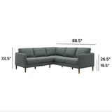 88.5" MCM Corner Sectional (Harbor Dark Gray)