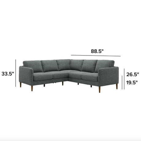 88.5" MCM Corner Sectional (Harbor Dark Gray)